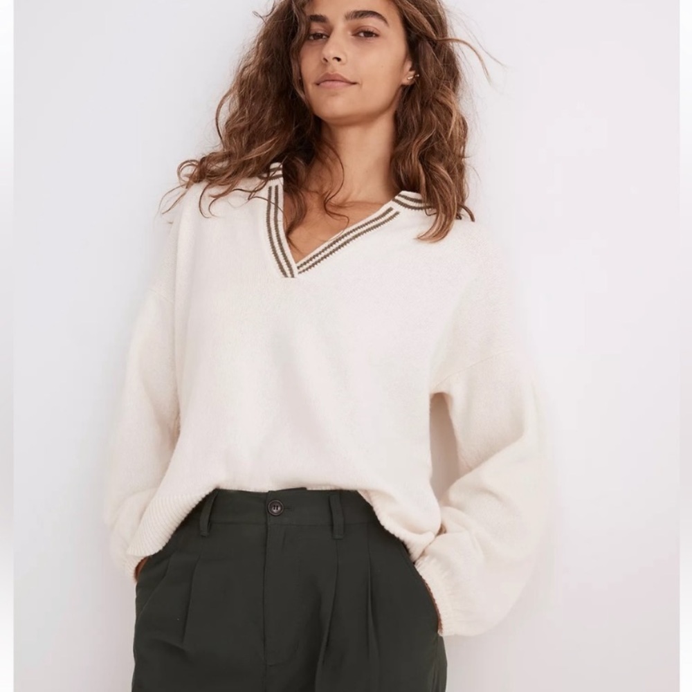 NWT Madewell Wiltshire V-Neck Pullover Sweater
